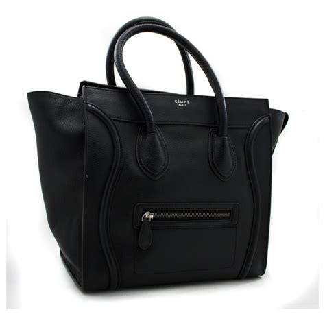 celine black leather shopper|Celine running handbags.